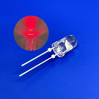 Φως προειδοποίησης κυκλοφορίας LED Διοδίου 5mm 45deg 625nm Κόκκινο Χρώμα 12000mcd Κοντό Πιν με πώμα