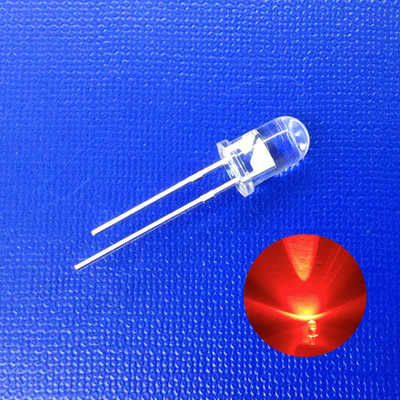 Τ1 3/4 5mm Κόκκινο εκπέμπουν χρώμα 5mm LED διόδιο Διαφανές στρογγυλό κεφάλι για δείκτη σήματος στροφής