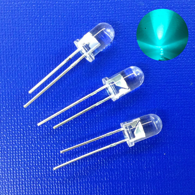 Φωτό κυκλοφορίας σειρά 5mm LED Αντι-Σάπιο Γαλάζιο πράσινο χρώμα Διαυγές φακό Dip 500nm Χρυσό σύρμα για το σήμα πεζοδρομίου