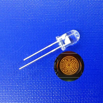 Σειρά φανάρι Ατσάλινο LED 5mm Διοδίου Κίτρινο Κίτρινο Εκπεμπόμενο Χρώμα στρογγυλό κεφάλι 590-595nm 14000mcd Για σήμα περπάτησης