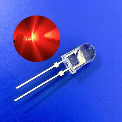 Φως προειδοποίησης κυκλοφορίας LED Δίοδος 5mm Στρογγυλό Κεφάλαιο 620nm 12000mcd Μικρές καρφίτσες με πώμα