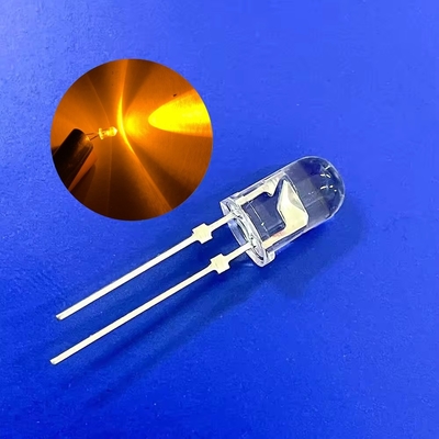 5mm Amber Color 590nm Super Bright 12000mcd Short Pin με φανάρι προειδοποίησης κυκλοφορίας