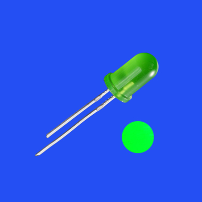 5mm 2Hz 1/8 Cycle 12V Tinted Foggy Green Color 520nm 2000mcd 60deg Αντίσταση Ενσωματωμένο φλας LED