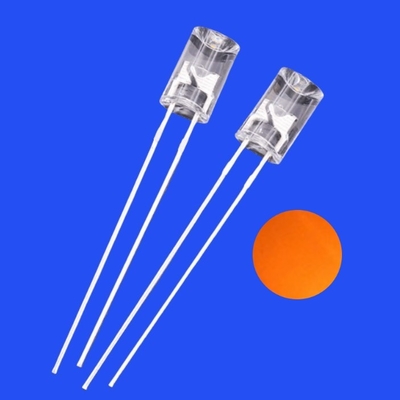 5mm 2Hz 1/6 κύκλος λειτουργίας 12V Διαυγές πορτοκαλί χρώμα 600nm 1200mcd 90deg αντίσταση Ενσωματωμένο άφραγμα κομβικό φλας LED