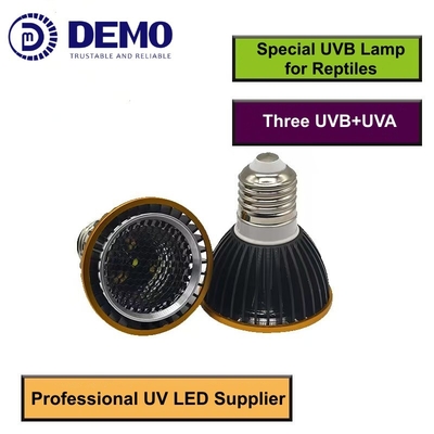 12V 3W UVB + UVA + Λευκά UV LED φώτα Φωτήρα για ερπετά